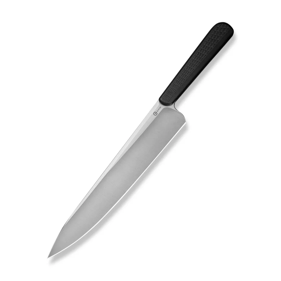 Ніж шеф-кухаря Civivi сталь Sandvik 14C28N 200 мм чорний G10