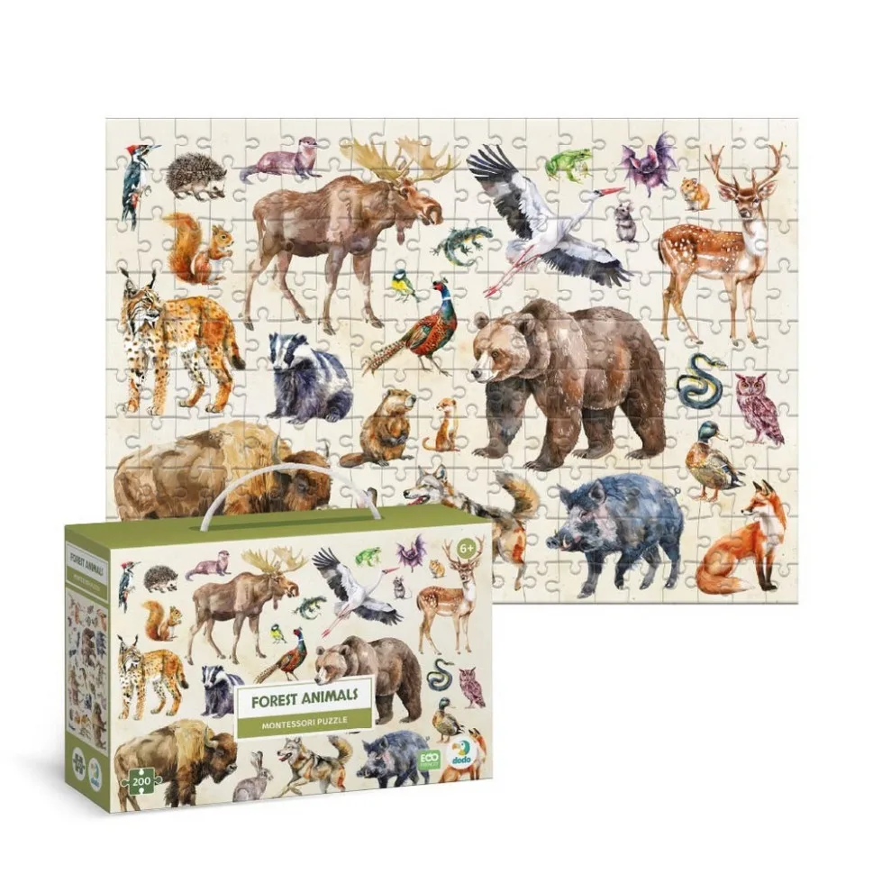Дитячий пазл DoDo Toys картон 200 елементів Лісові тварини
