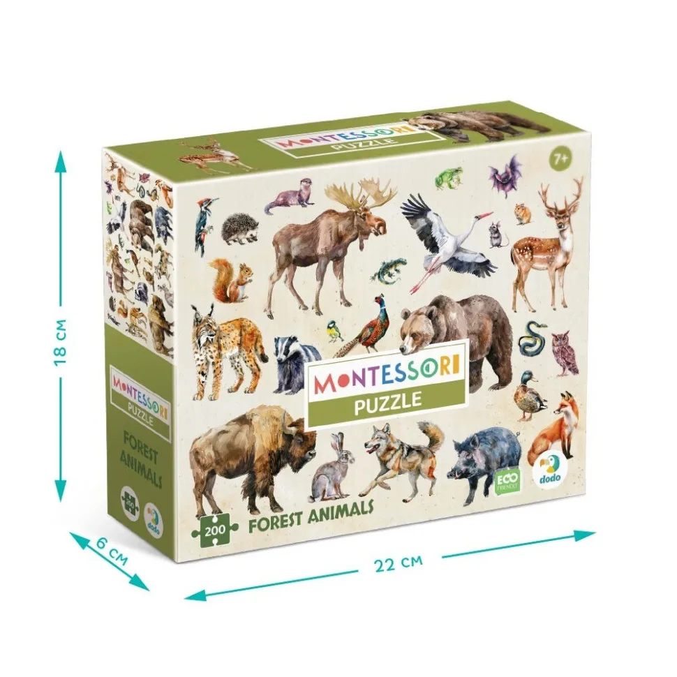 Дитячий пазл DoDo Toys картон 200 елементів Лісові тварини
