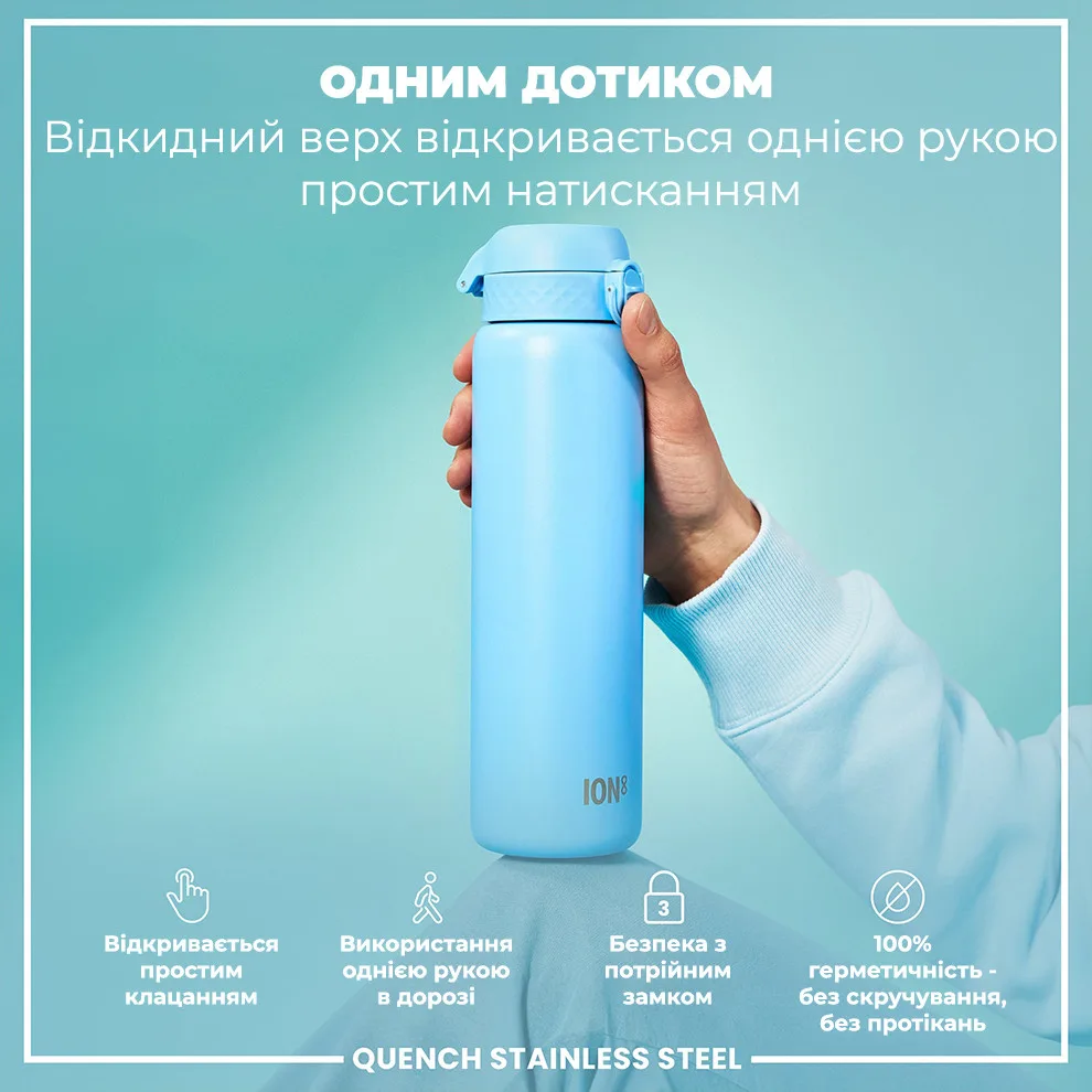 Бутылка ION8 нержавеющая сталь 1200 мл голубая