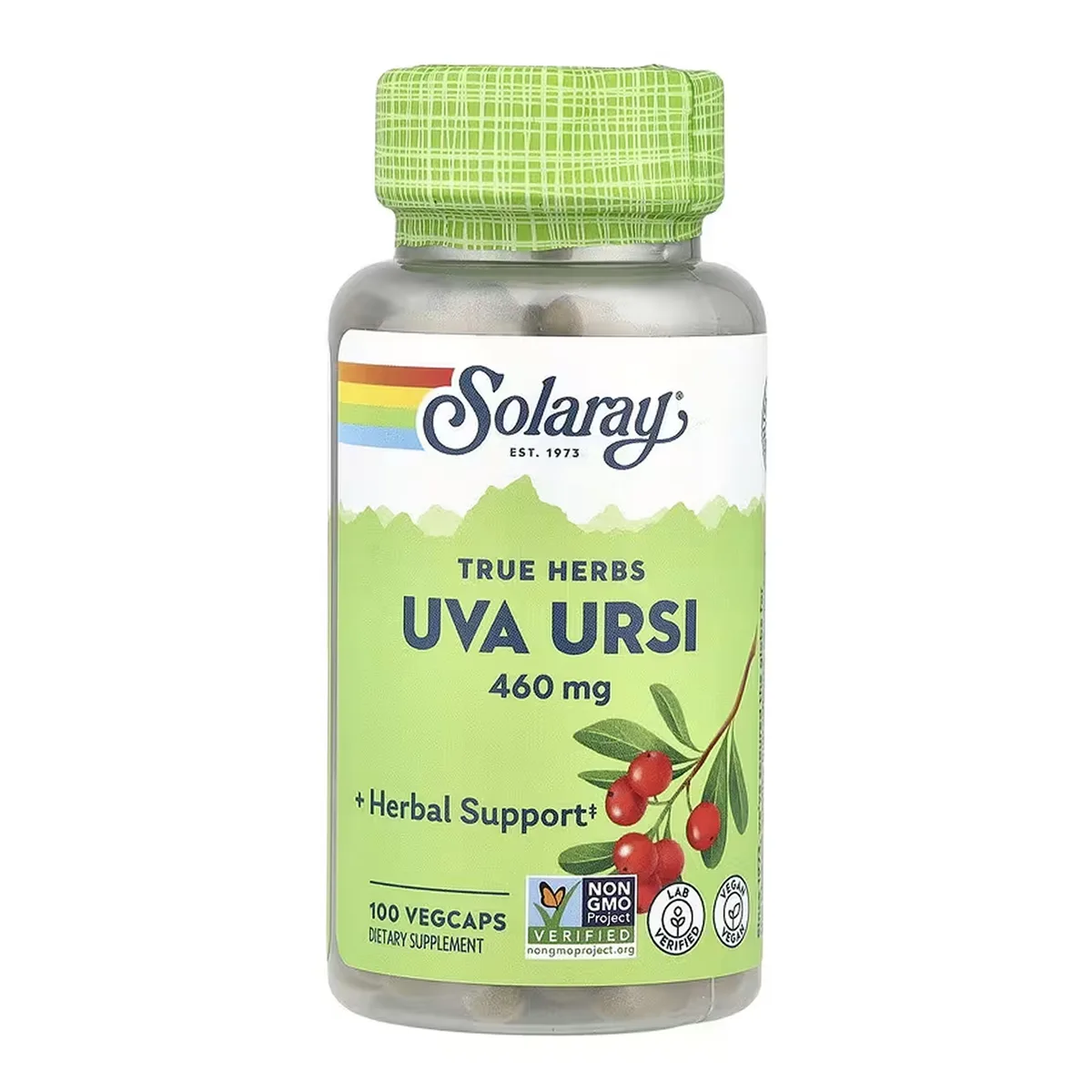 Uva Ursi 460mg Solaray рослинна целюлоза 100 капсул