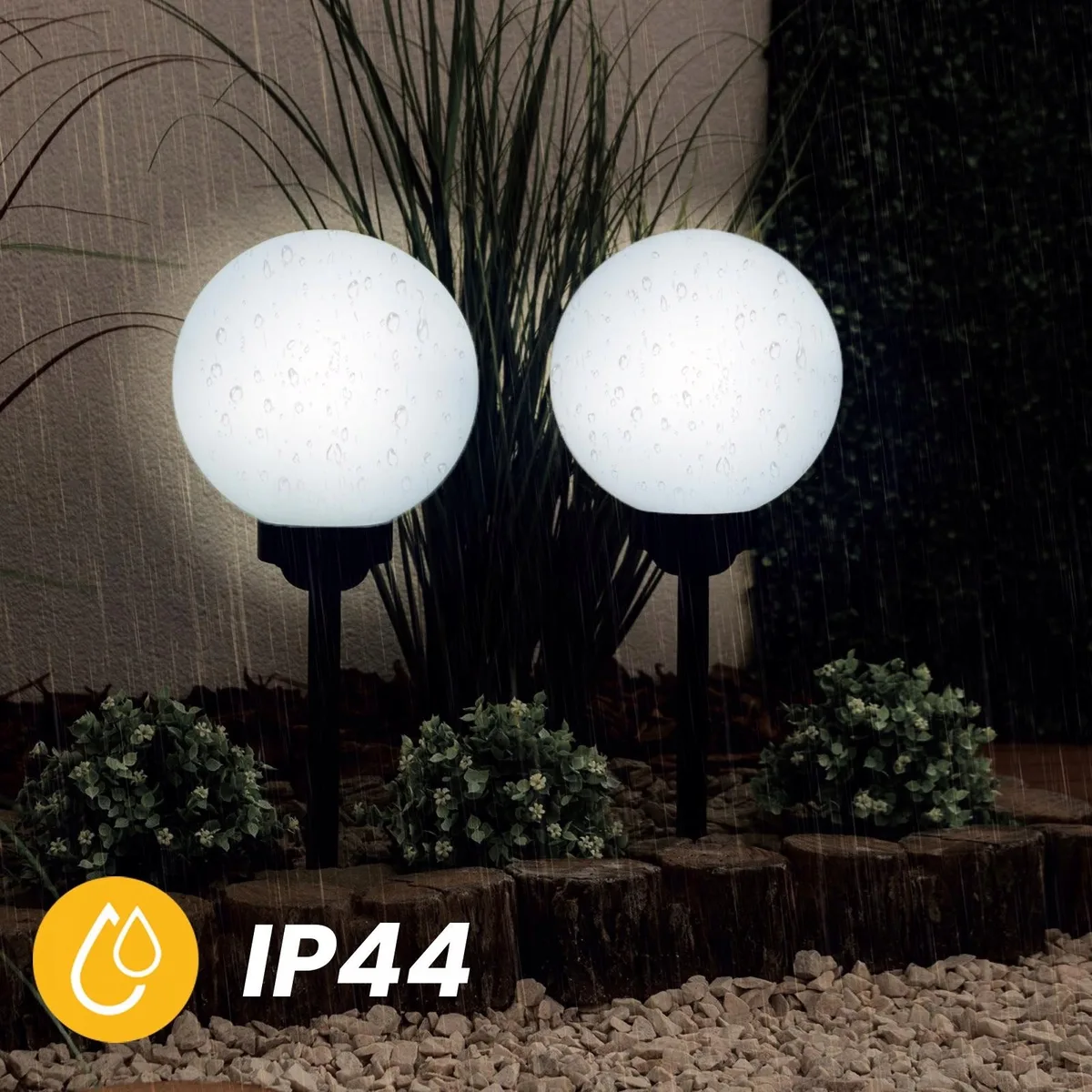 Садовая LED шар LumiLED пластиковый 20 см белый на солнечной батарее
