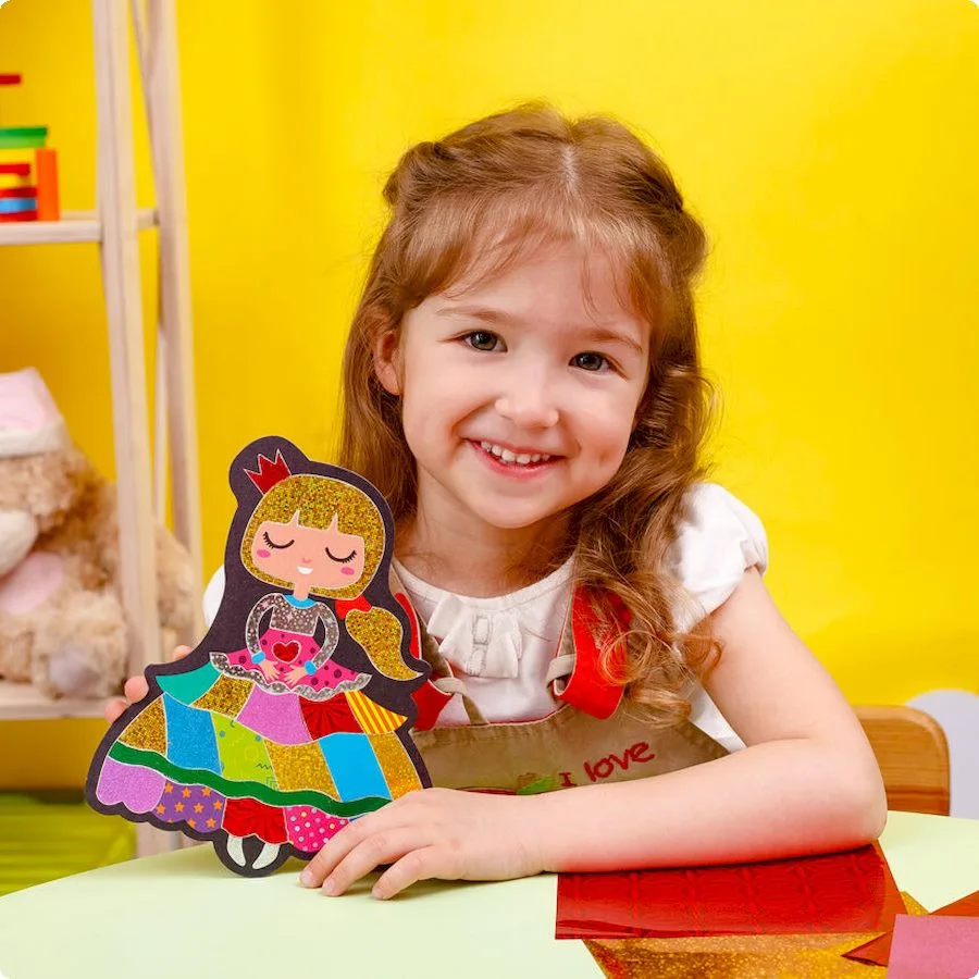 Набор для творчества Vladi Toys фольга 18 листов цветная 4 картинки Принцесса