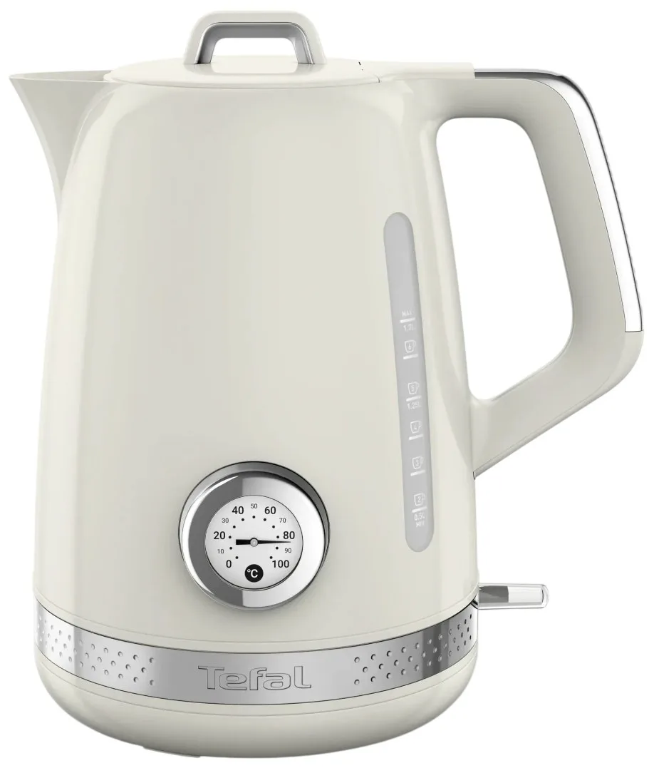 Електричний чайник Tefal Soleil+ 1.7л, Strix, пластиковий, бежевого кольору.