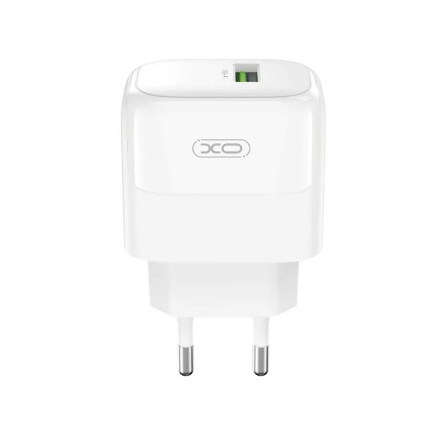 Мережевий зарядний пристрій XO 1USB 18W Quick Charge 3.0 Білий