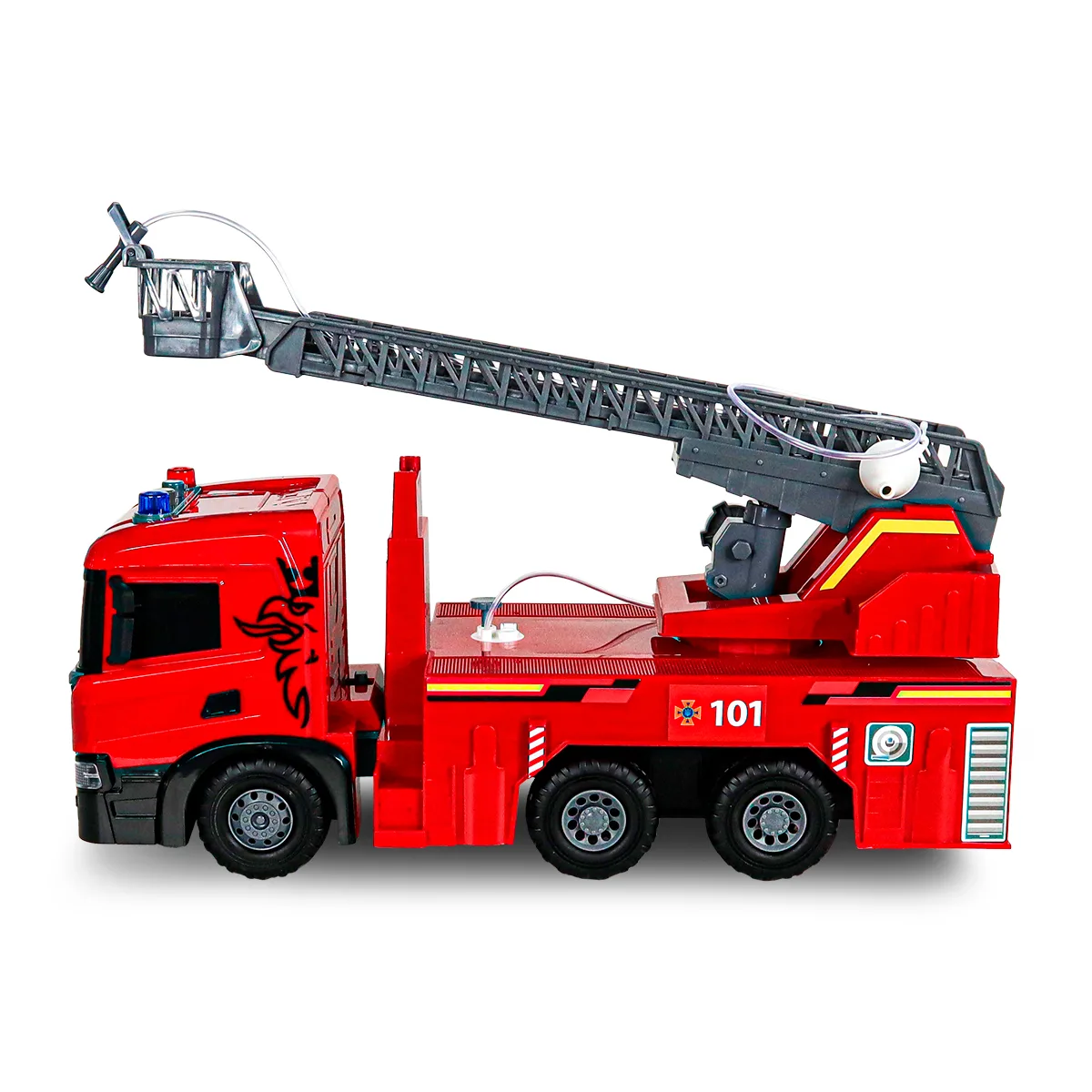 Пожежна машина TechnoDrive АБС 52,2х19х26,8 см червона зі світлом і звуком