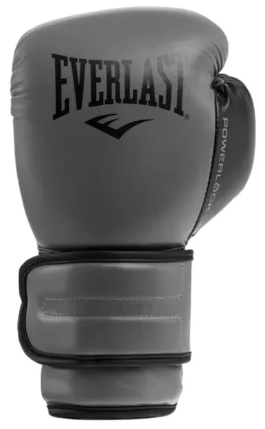 Боксерські рукавиці Everlast 100% поліуретан 14 унцій сірі чорні