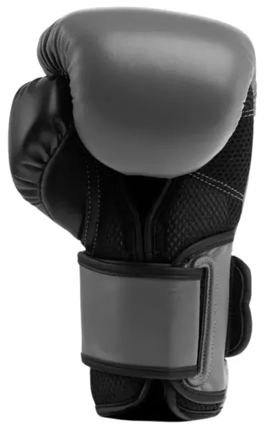 Боксерські рукавиці Everlast 100% поліуретан 14 унцій сірі чорні