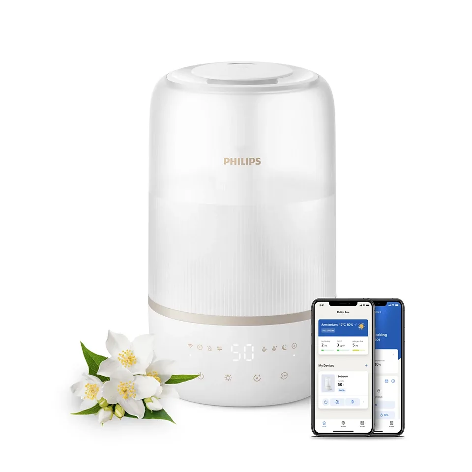 Зволожувач повітря Philips, традиційний, серія 1001, для приміщень до 41 м2, об'єм 3 л, продуктивність 275 мл/год, електронне упра