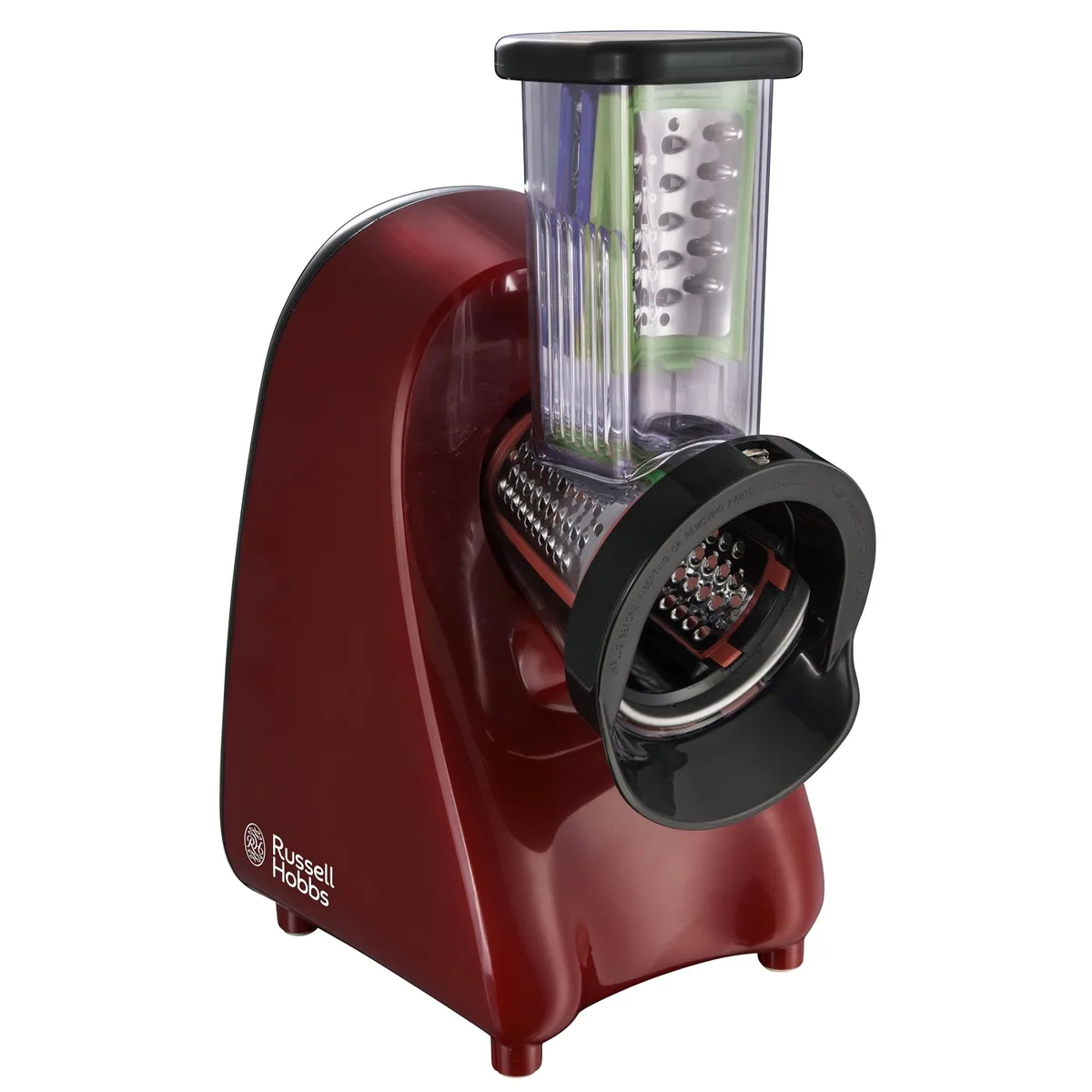 Мультирізка Russell Hobbs Desire SliceGo, 200 Вт, 3 насадки, пластиковий корпус, червоного кольору.