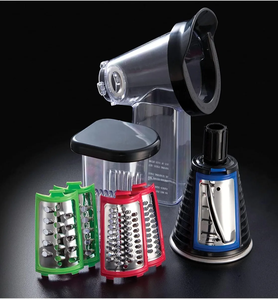 Мультирізка Russell Hobbs Desire SliceGo, 200 Вт, 3 насадки, пластиковий корпус, червоного кольору.