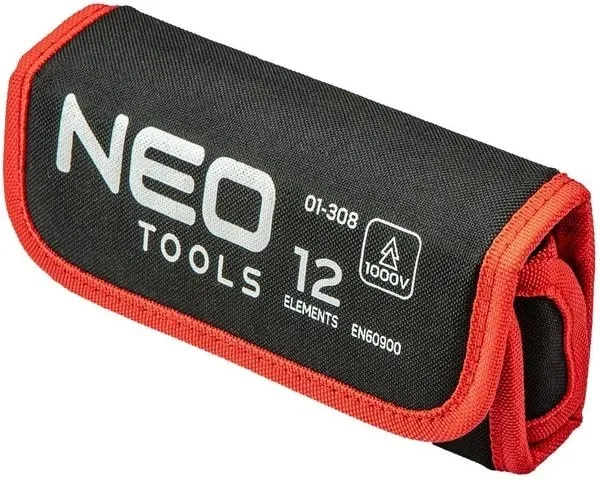 Діелектрична викрутка Neo Tools з 10 змінними насадками та тестером напруги, SL, PH.