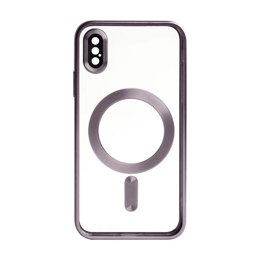 Чохол MagSafe для Apple iPhone матовий фіолетовий пластик силікон