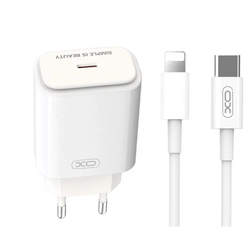 Зарядний пристрій XO 20W Type-C до Lightning 1м Білий