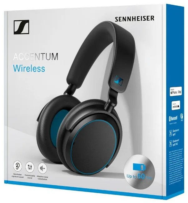Гарнітура Sennheiser бездротова повнорозмірна пластикова синя 22000 Гц 106 дБ