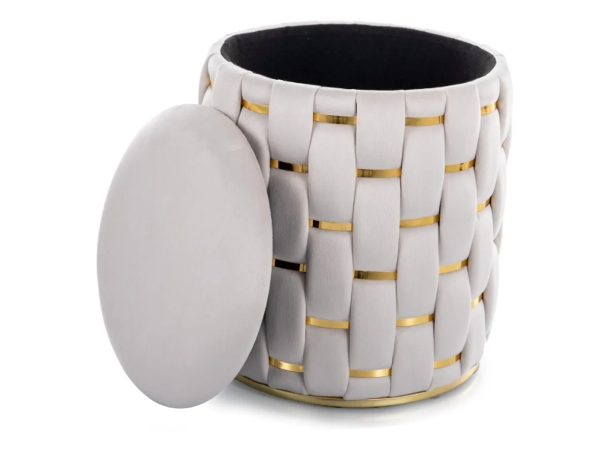 Пуф TIARA VELVET 40х40 см бежевий
