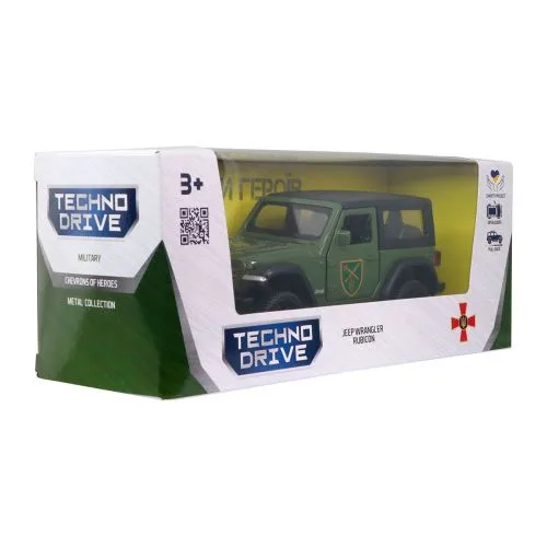 Автомодель Jeep Wrangler Rubicon TechnoDrive Шевроны Героев для коллекционирования игрушечная машинка
