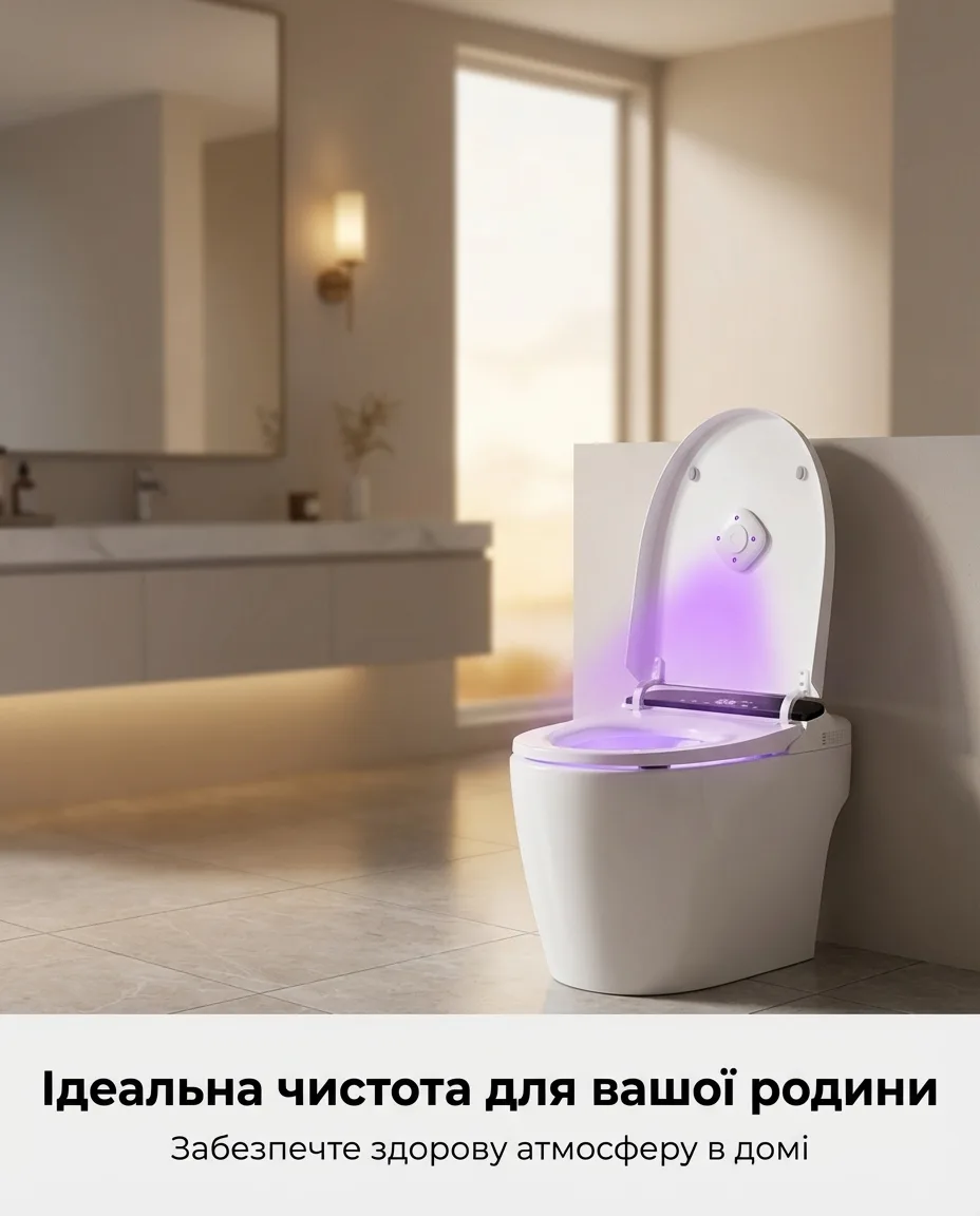 Дезінфікуючий стерилізатор для туалету УФ-лампа 253,7 нм з авто-включенням білий