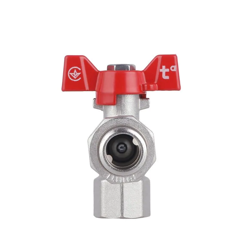 Кран шаровой угловой 1/2" латунь никелированный SD Forte SF221W15