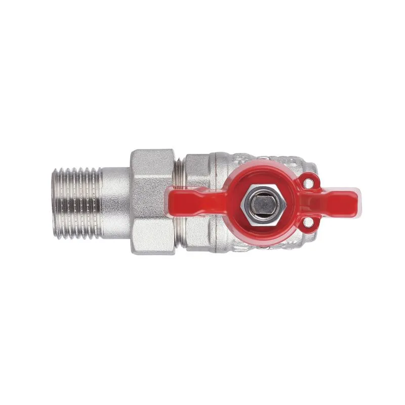 Кран шаровой угловой 1/2" латунь никелированный SD Forte SF221W15