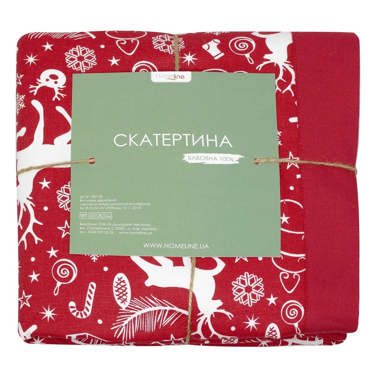 Скатертина Home Line полупанама 140х180 см червона