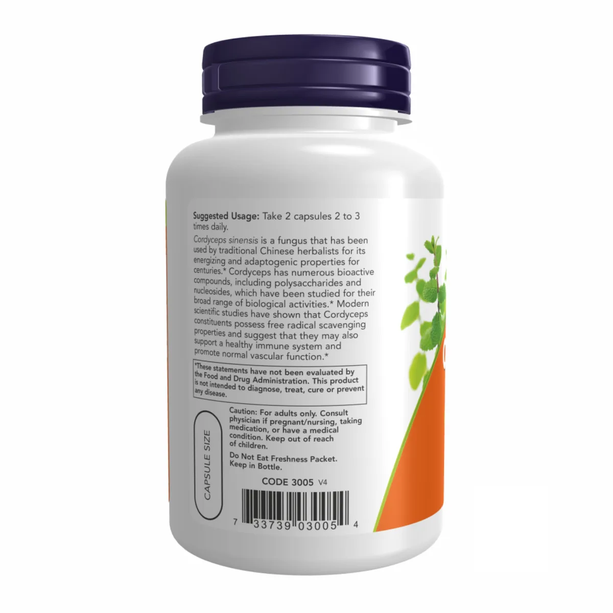 Кордицепс 750 мг Now Foods 90 вегетаріанських капсул