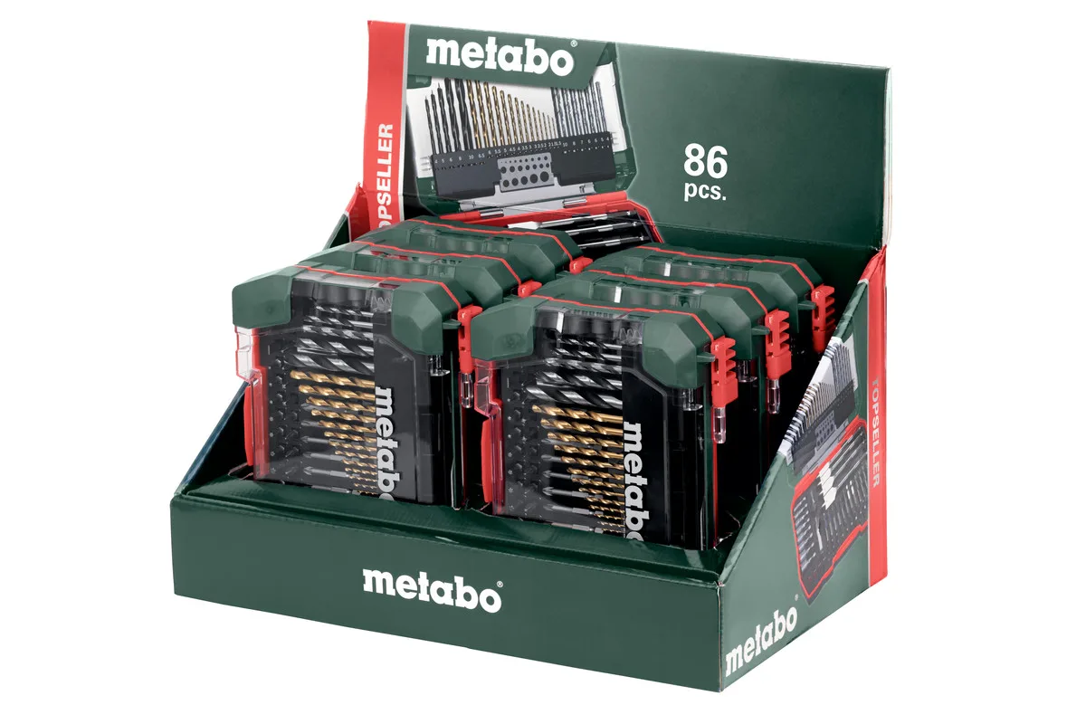 Набір приладдя Metabo Promotion 86 одиниць біти свердла для будівельників та домашніх майстрів