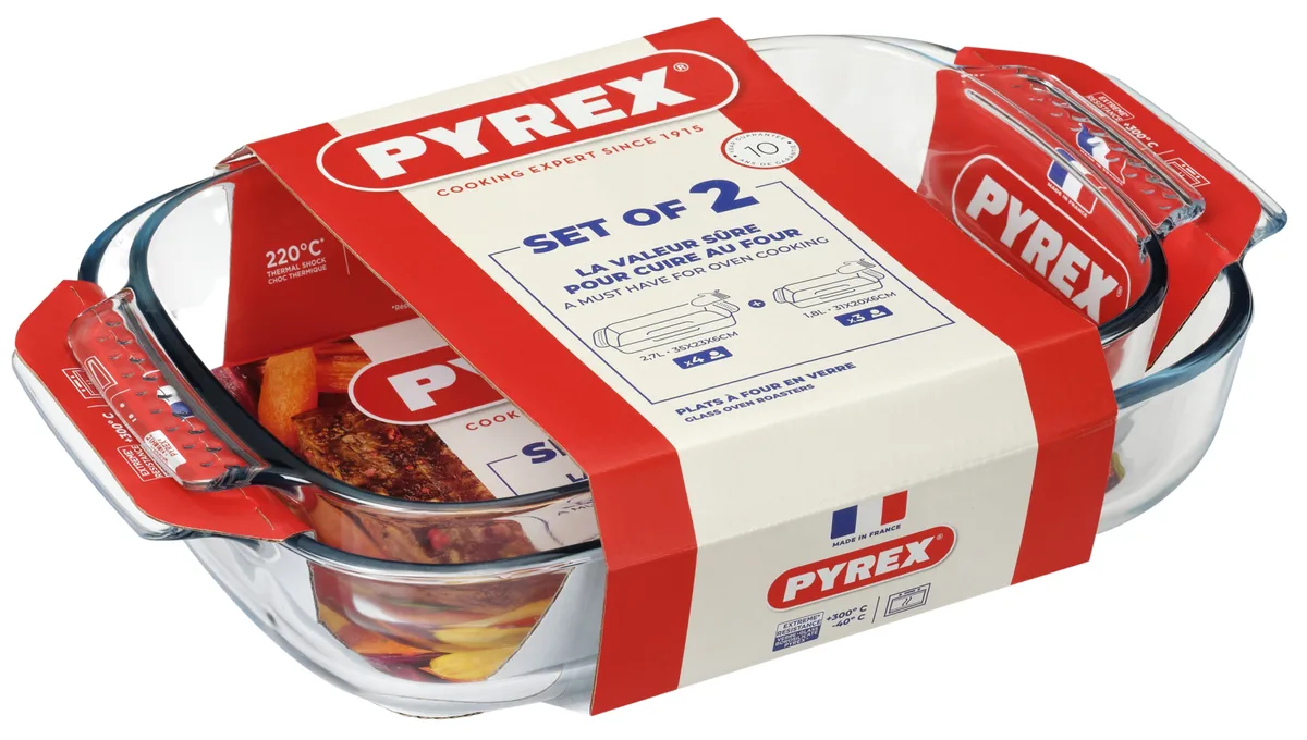 Набір форм для запікання Pyrex жаростійке скло 35х23 см 31х20 см
