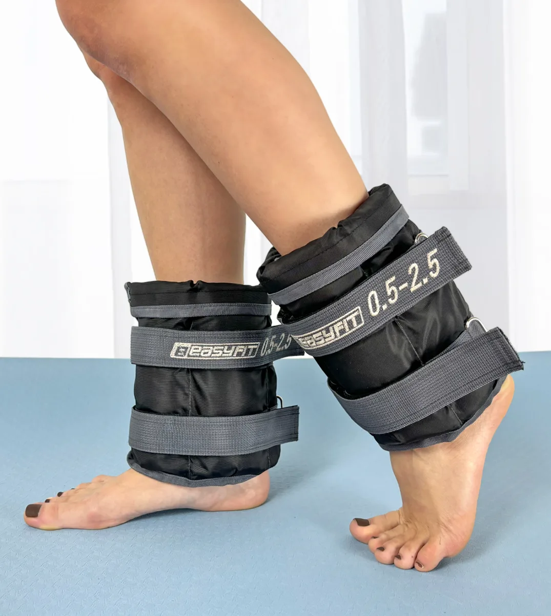 Утяжелики для ніг і рук EasyFit оксфорд 0,5-2,5 кг Чорні