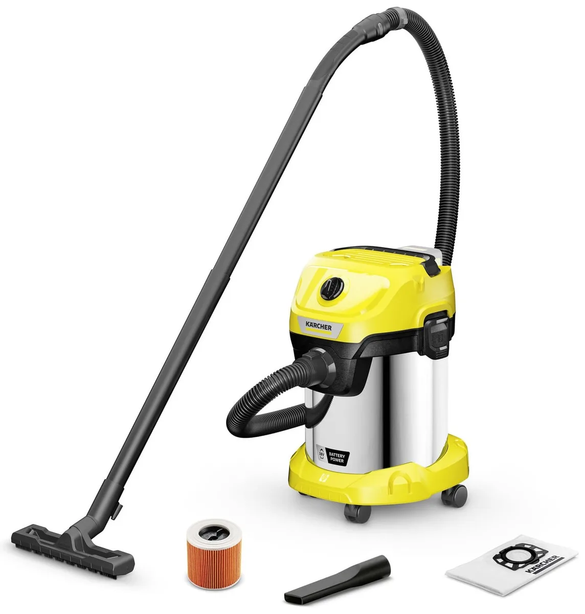 Пилосос Karcher професійний акумуляторний контейнер 17 л нержавіюча сталь