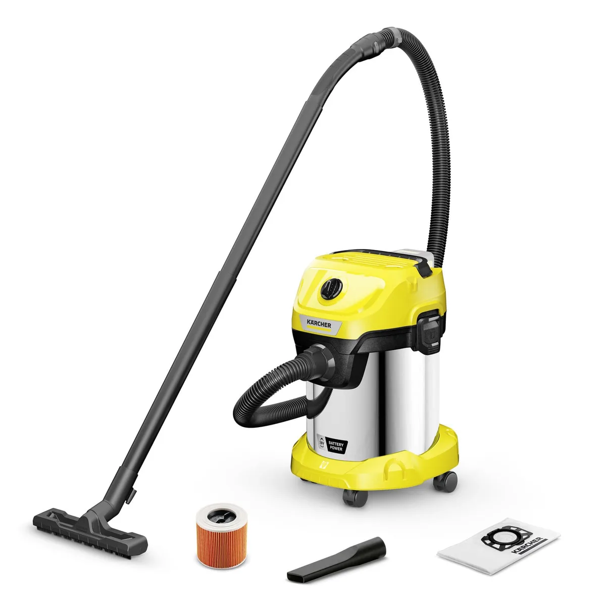 Пилосос Karcher професійний акумуляторний контейнер 17 л нержавіюча сталь
