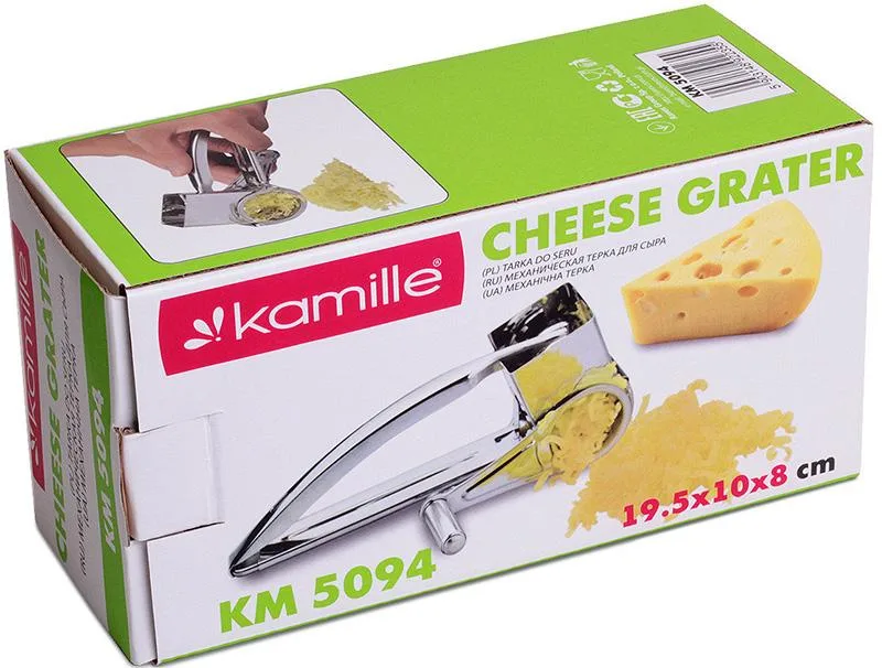 Механічна терка Kamille нержавіюча сталь 19,5х10,8 см срібляста