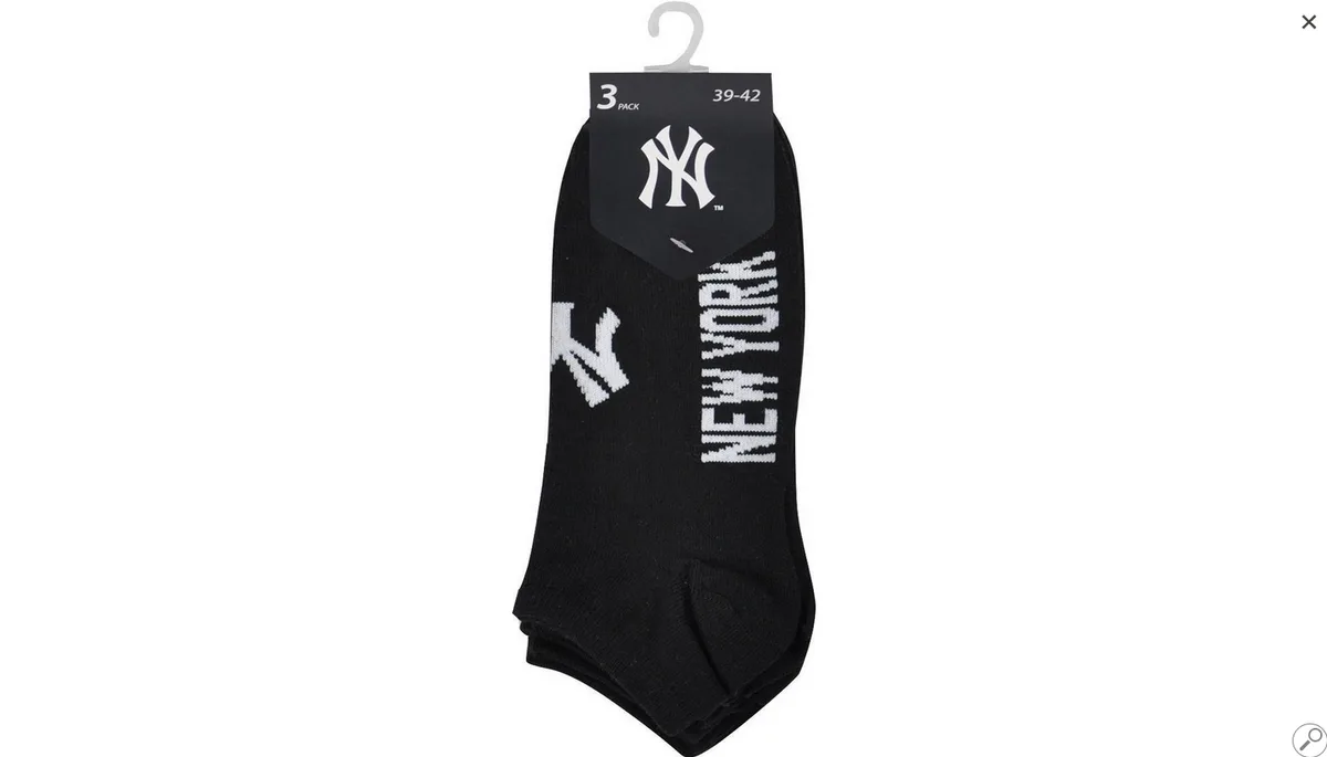 Шкарпетки New York Yankees 45% бавовна 43-46 чорні 3 пари