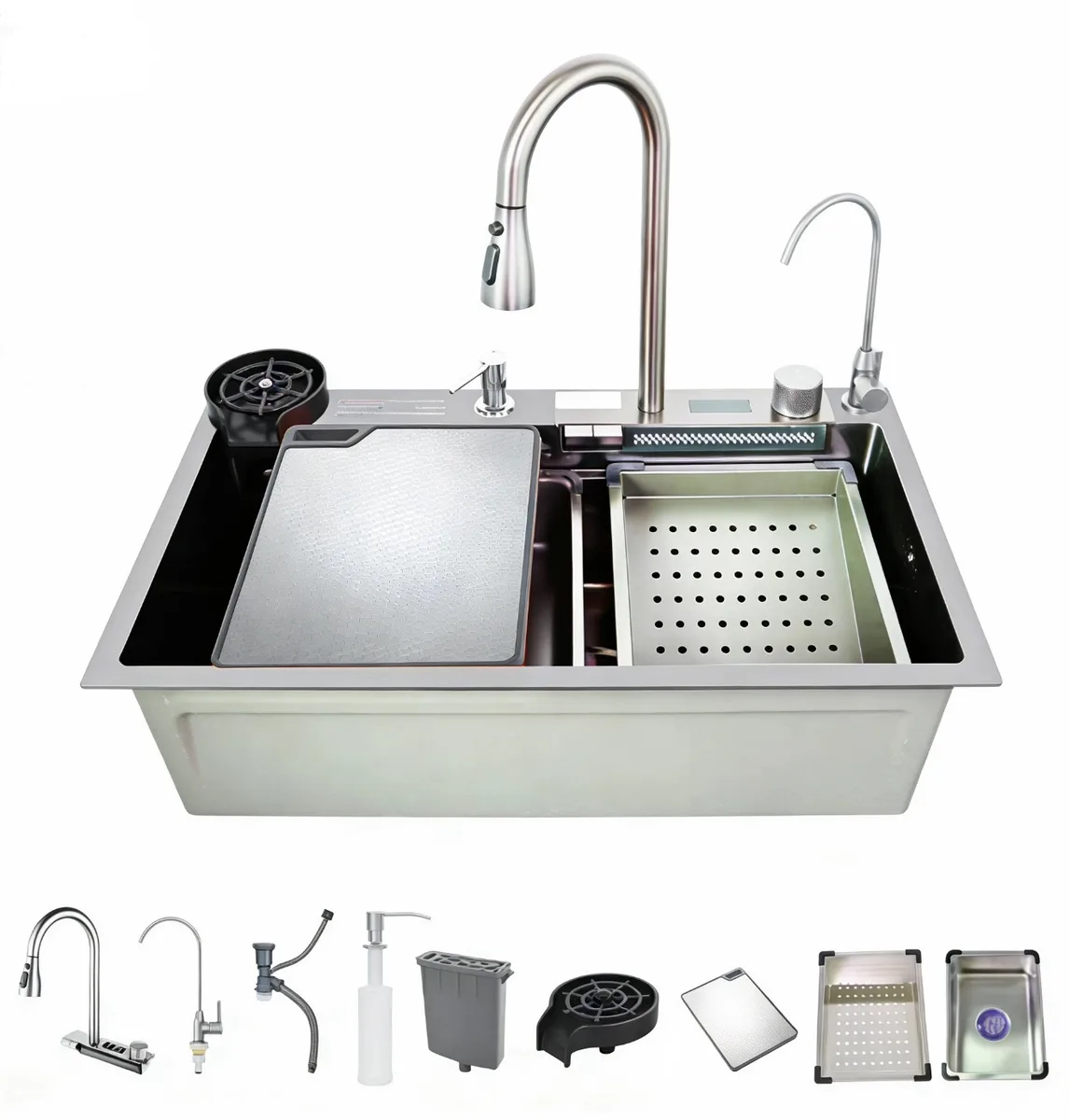 Мийка багатофункціональна Zerix нержавіюча сталь 750х460х215 мм Decor