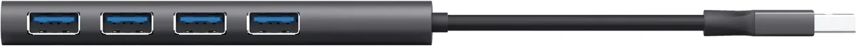 Хаб Trust Halyx USB-A > 4xUSB-А 3.2, Алюминий, 0.1м, Серый