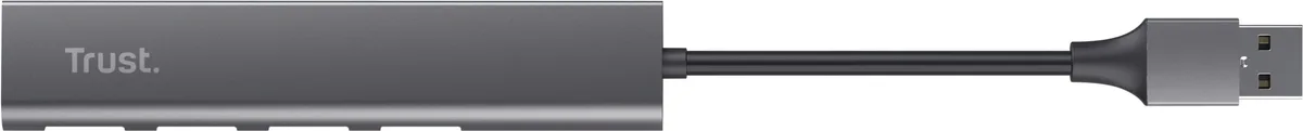 Хаб Trust Halyx USB-A > 4xUSB-А 3.2, Алюминий, 0.1м, Серый