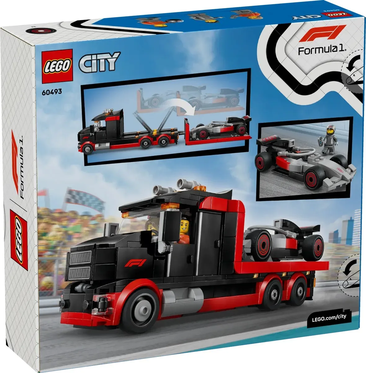 Конструктор LEGO City Вантажівка для демонстрації F1 із перегоновим автомобілем Audi F1