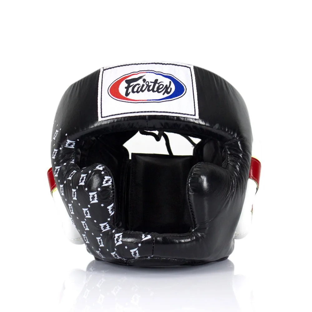 Боксерський шолом Fairtex натуральна шкіра M чорний