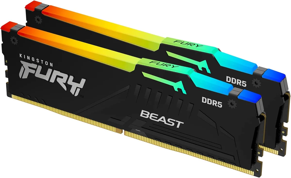 Пам'ять ПК Kingston DDR5 64GB KIT (32GBx2) 5600 FURY Beast RGB