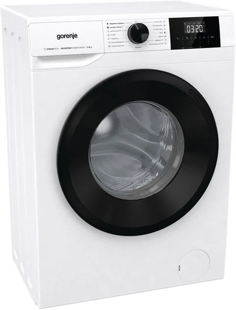 Фронтальна пральна машина Gorenje, 6 кг, 1000 об/хв, клас енергоефективності A+++, 43.5 см, з дисплеєм, функцією пари, інверторний