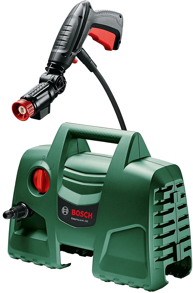 Високотискова мийка Bosch EasyAquatak 100, 1100 Вт, 100 бар, 270 л/год, шланг 3 м, вага 4.5 кг.
