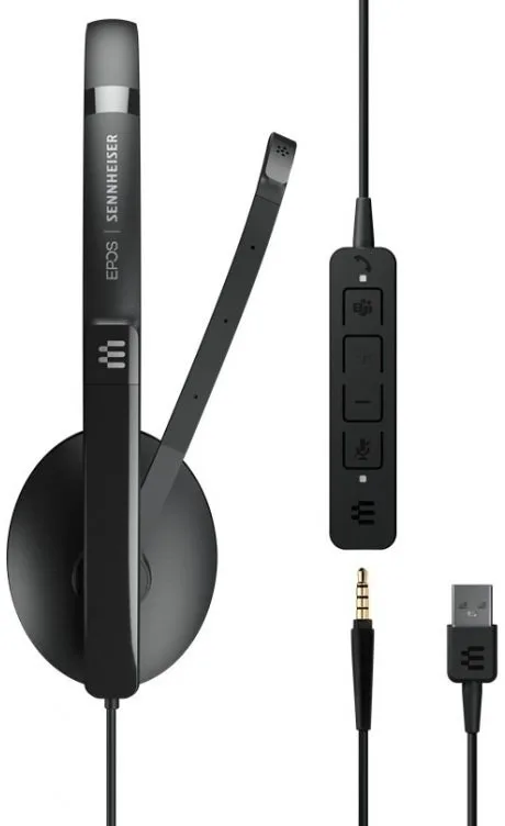Гарнітура комп'ютерна моно On-Ear EPOS ADAPT 135T USB II, 3.5мм/USB, односпрямований, сертифікат Microsoft Teams, 1.8м, Чорний