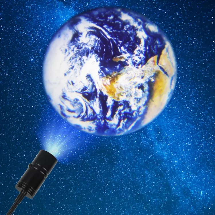 Лазерний нічник-проектор LED 10х10 см USB Чорний