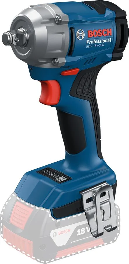 Акумуляторний ударний гайковерт Bosch Professional GDS 18V-350, 18В, 85/200/350Нм, до 3400 об/хв, квадрат 1/2", 1.1 кг.