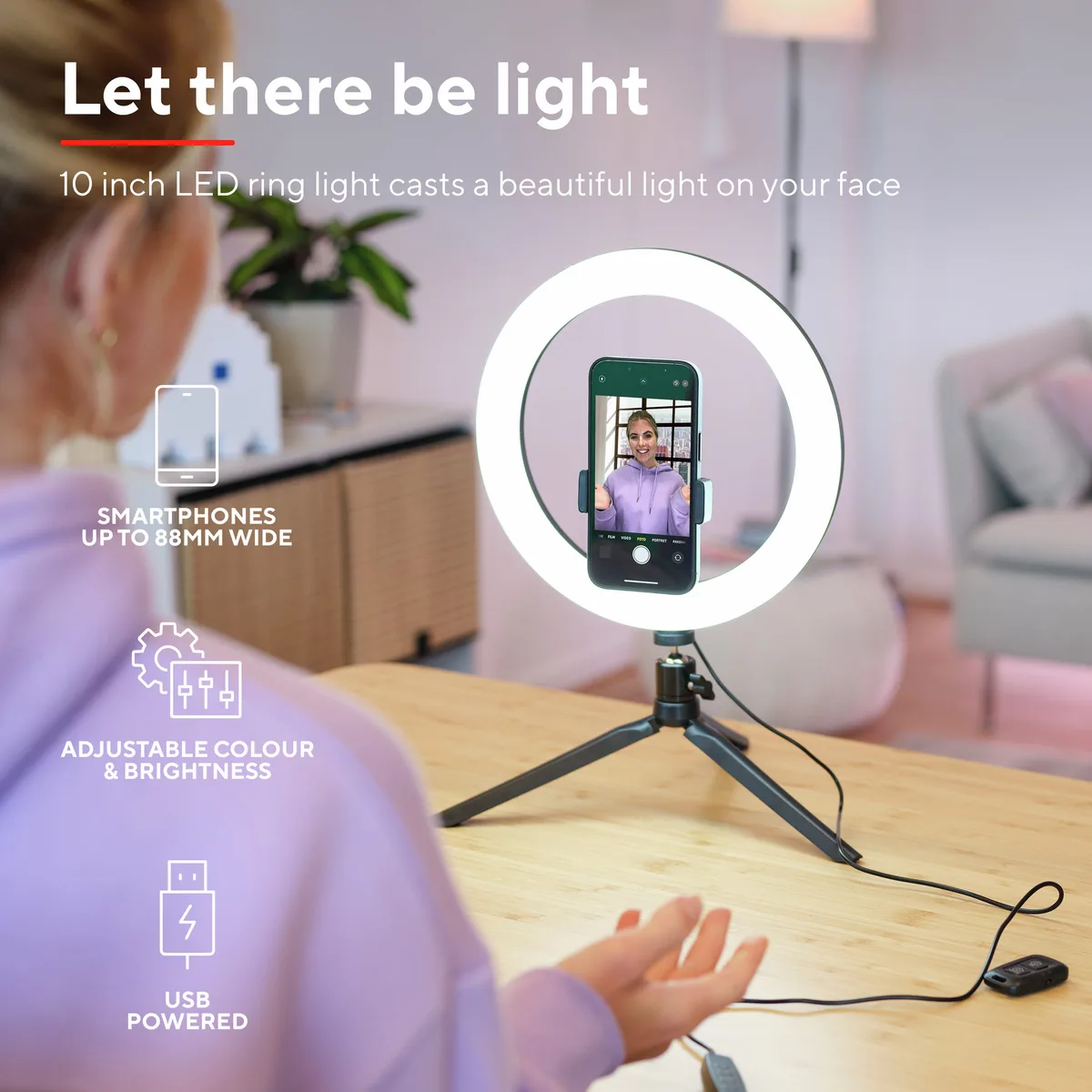 Комплект для стримінгу Trust 10 дюймів LED кільцева лампа зелений екран 56 дюймів