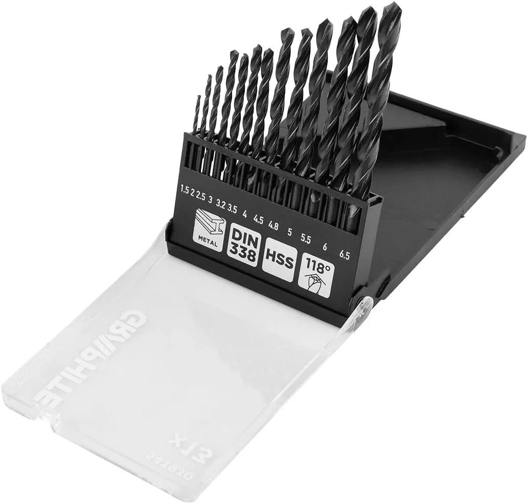 Набір свердел GRAPHITE HSS 1,5-6,5 мм швидкорізальна сталь 13 шт кейс