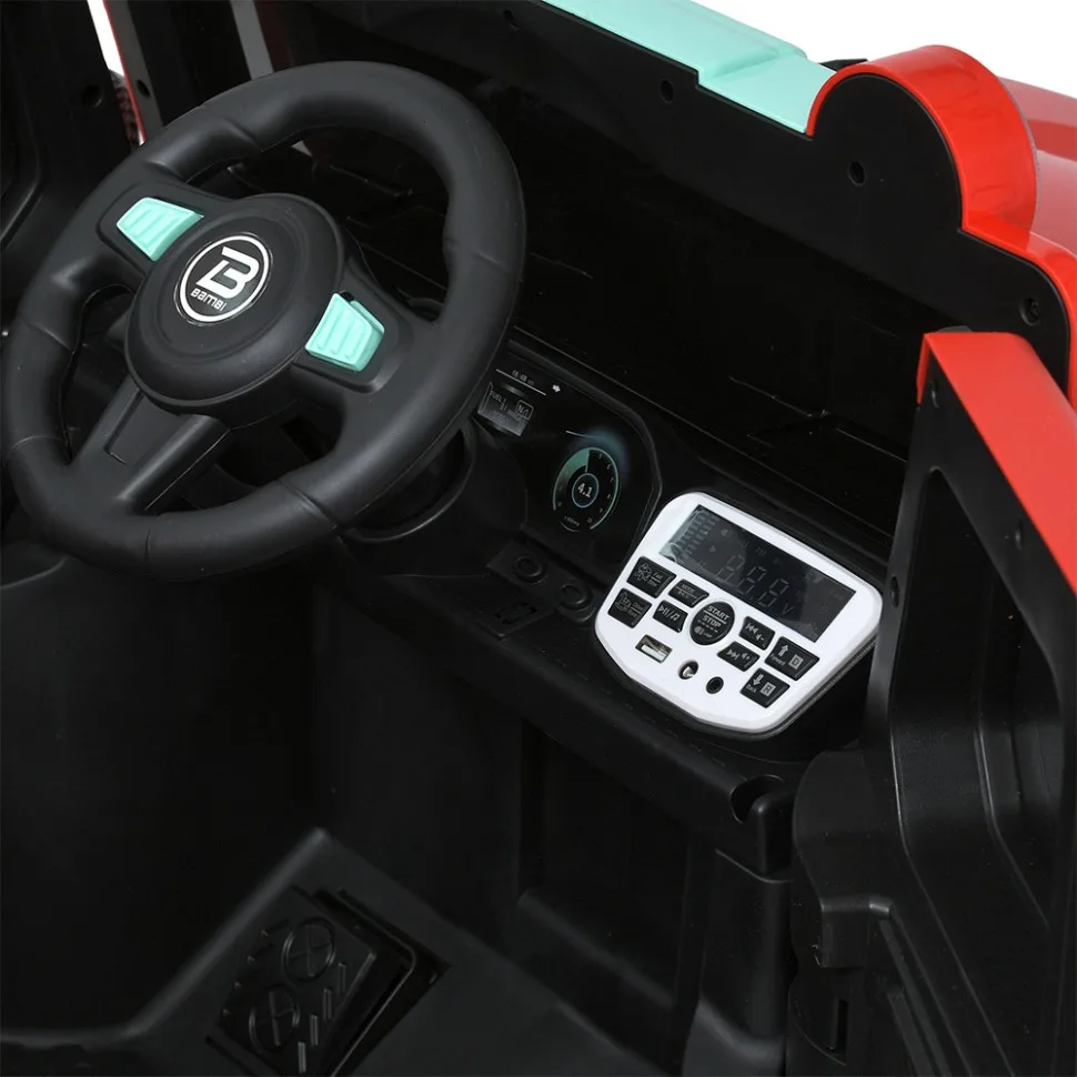 Дитячий електромобіль Bambi Racer екокожа джип 137х85х76 см чорний
