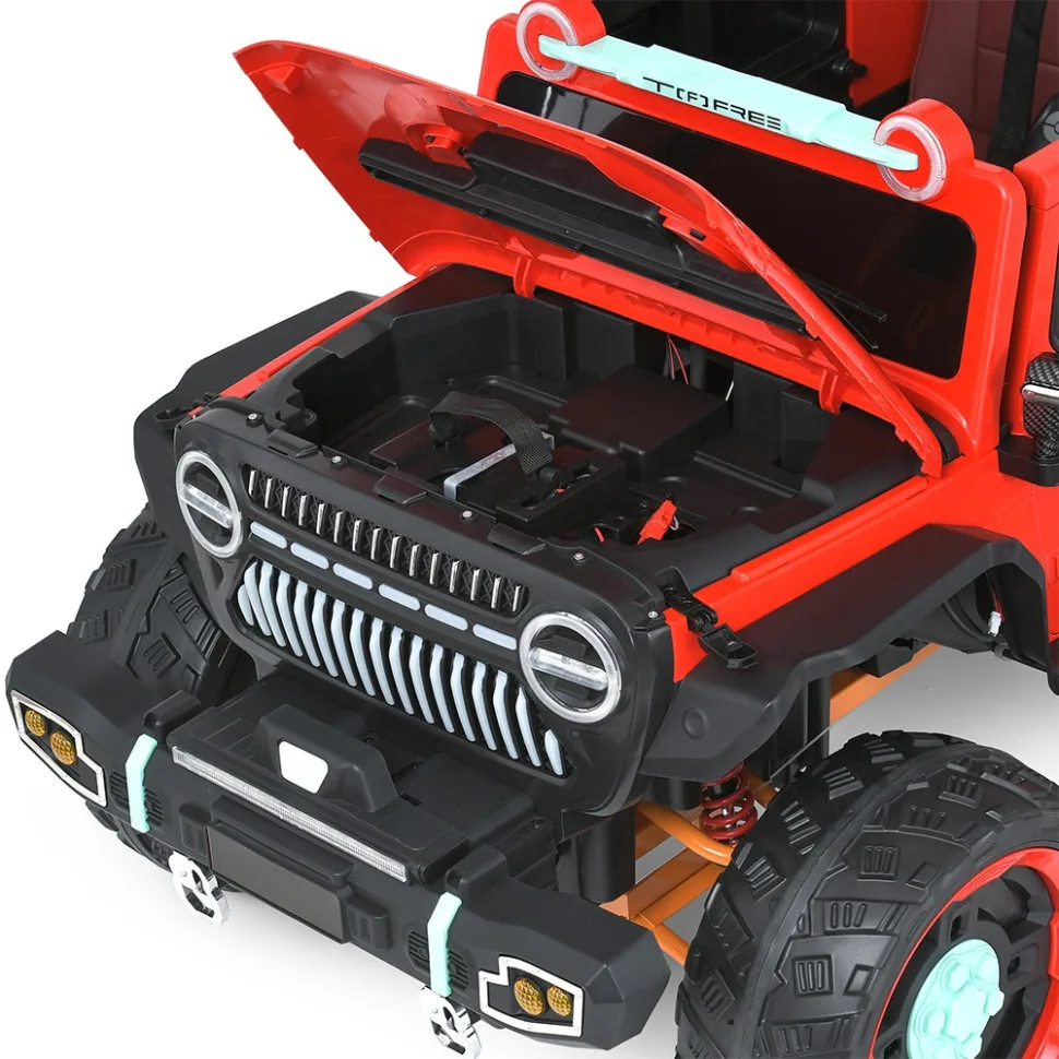 Дитячий електромобіль Bambi Racer екокожа джип 137х85х76 см чорний
