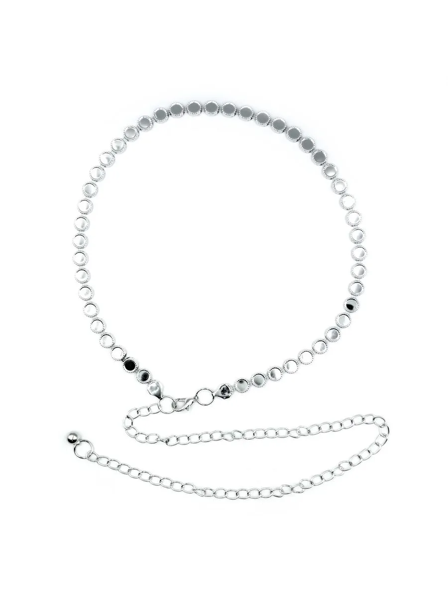 Серебристый пояс 110 см металлический New Trend