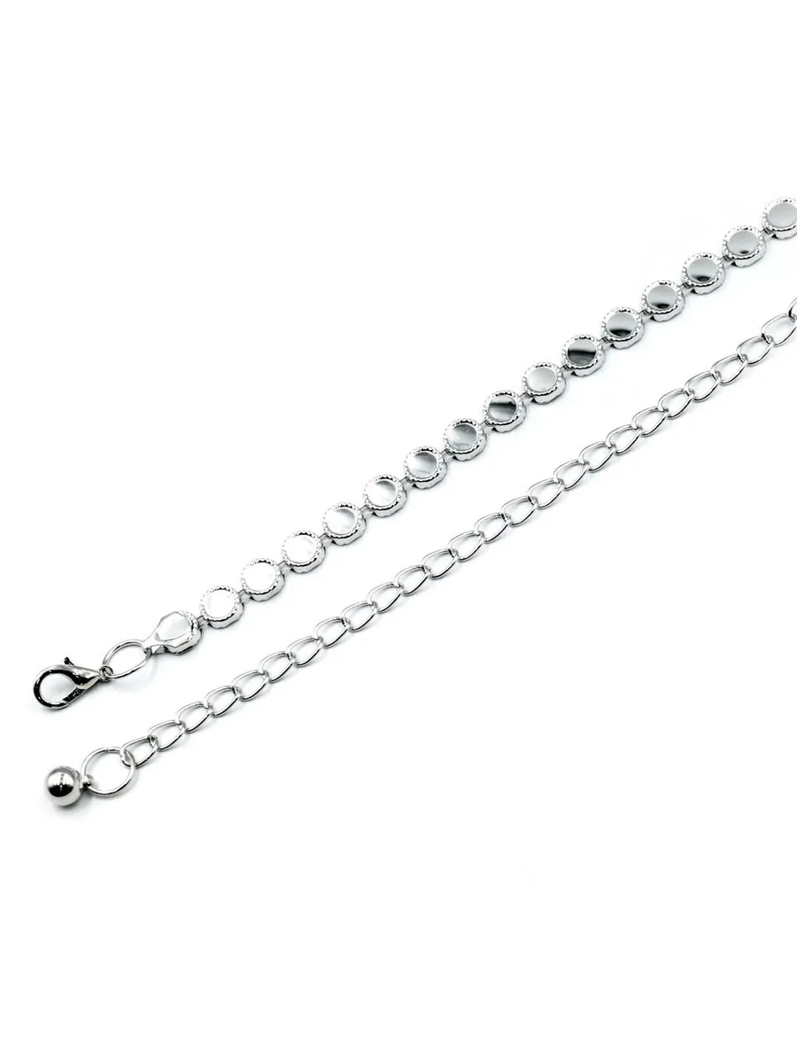 Серебристый пояс 110 см металлический New Trend